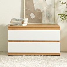 메이크 서랍장, 오크화이트, 2단