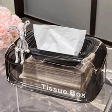 Life Up 可調節開口順暢抽取面紙盒, 1個, 透明黑