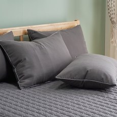 g BEDDING 奈米超細纖維空氣水洗枕頭套 含枕芯, 灰色(枕頭套)