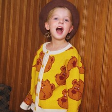 minidou 兒童款我的泰迪針織開襟衫