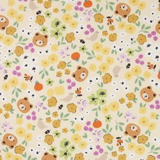 COTTONVILL 20支雙花棉布料 蜂蜜熊款, 黃色的