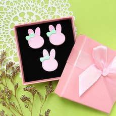 蝴蝶結兔子夾式耳環+戒指
