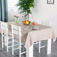 Market A 現代風亞麻混色桌布, 米色, 45 x 120 cm