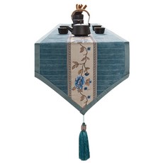 復古花朵線條桌巾, 天空, S