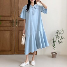 후니네 엘리 빅사이즈 임산부 데님 원피스
