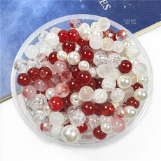 All is you 彩色串珠 DIY 6~10mm 套組, 1套, 紅雪