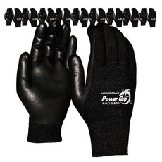 HAND MAX Power Grip Plus 耐油NBR塗層工作手套 雙手組 L, 黑色, 10套