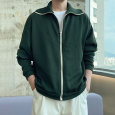 高領羅紋針織拉鍊衫 T2943