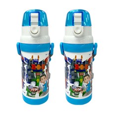 LE BARN 孩童衝鋒戰士圖案按壓式水壺, 2入, 混色