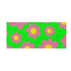 Qurdi 旅行沙灘巾 粉紅色花朵 淺綠色, 混合色, 1個