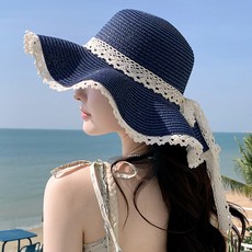 DBOPPA 女款大帽簷浪漫蕾絲刺繡旅行度假草帽 JNHA2432