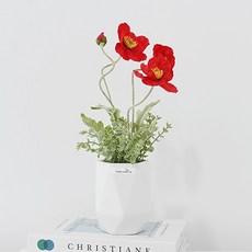 도시정원 양귀비 조화 소품, 레드, 1개