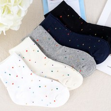 박군 아동용 패션 컬러도트 중목 양말 5켤레 세트