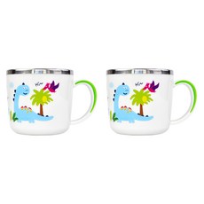 kitchen U 兒童用Cool Dino防滑杯, 混色, 280ml, 2個