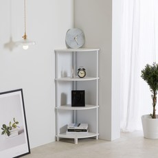 JD FURNITURE 4層角落式展示收納櫃, 白色的, 4層