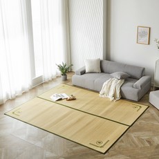 HanilMedical 兩折式藺草蓆, 綠色邊框