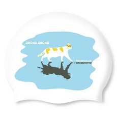 檸檬糖 緊密矽膠成人泳帽, 1個, 白色