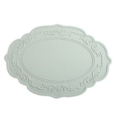 포시엘라 실리콘 방수 식탁 테이블 매트, 화이티 그린, 430 x 300 x 2 mm, 1개