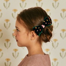 블루밍오브빔보빔바 여아용 미니 하트 자수 리본핀