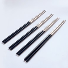 acacia home 304不鏽鋼現代筷子, 4個, 單品, 黑色