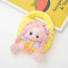 뜨개가방 공주인형 키링, 옐로우, 1개, 8cm
