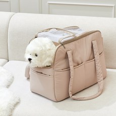 PETBONE 寵物堅固肩背式鋪棉外出包, 1個, 米色
