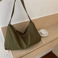 한땀작업실 여성용 끈조임 나일론 숄더백
