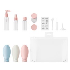 MarketA 旅行用多合一簡約分裝瓶組, 1個, 粉紅色