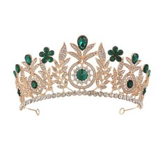 自助婚紗 皇家皇冠 新娘頭飾 dds708, 綠色, 1個