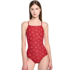 후그 여성용 엠보스 미들컷 리본크로스 X back 탄탄이 수영복 WST2018