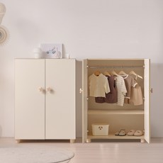 아동용 아이든 속깊은 행거형 옷장 800 원목발 포함 고객직접설치, 아이보리