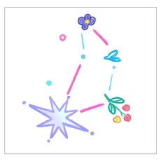 젤루나 깜찍한 파스텔 컬러 별자리 일러스트 바디 헤나 타투 스티커, 1개, T-251 사자자리