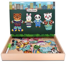 Oz Toy動物家族磁吸變裝拼圖, 混色