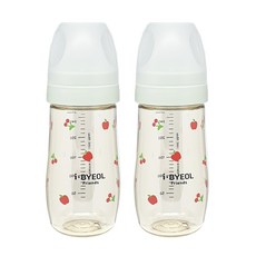 iBYEOL Friends 韓國製造 嬰兒蘋果櫻桃 PPSU 奶瓶 270ml 雙入組, 不含奶嘴, 薄荷色, 2個