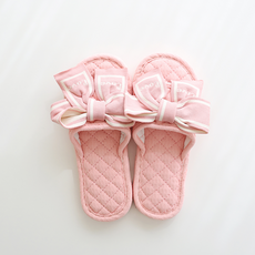 EVER HOUSE 三層緩衝蝴蝶結棉質室內拖鞋, 粉紅色, 1個