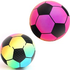 Agaplus 彩虹足球彈力沙灘球, 2顆, 混色, 19cm