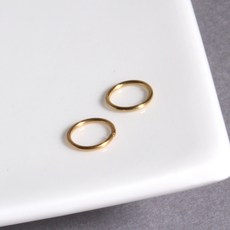 젤루나 써지컬 초슬림 심플 기본 논볼링 링귀걸이 6 x 0.8 mm P-18 2p