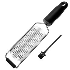 T'obi.m 起司研磨器 刨絲器 寬版, 黑色 + 銀色, 1個