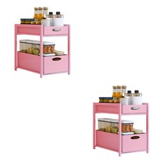 抽屜型調味料收納多功能置物盒 YT_RA1072 2個, 粉色