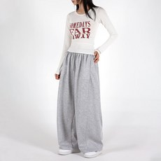 韓國 UMM UMM女款長款短款基本線條亮點寬鬆運動褲