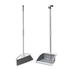 Saenghwalgongsik 立式掃把畚箕組, 1組, 白色 灰色