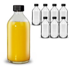 미르코리아 보스턴 유리병 캡PP블랙, 300ml, 8개