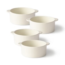 PRELUDE 素色雙柄圓形餐碗, 4個, 單品, 象牙