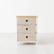 마켓비 NOVEN 패브릭 미니서랍장 300400, 크림, 3개