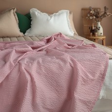 헬로우슬립 시원한 시어서커 홑이불, 핑크