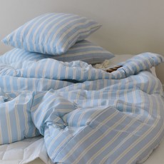 Gitden 如鮮奶油般蓬鬆柔軟的Mongri條紋四季被, 棉花糖