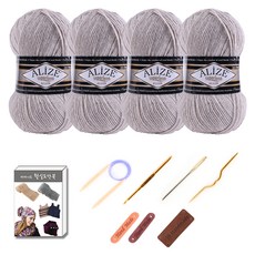 마마니트 클라식실 4볼 목도리 DIY 세트, 1개, 152베이지