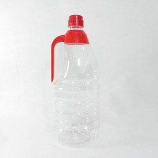 협구 원터치 간장 페트병 핸들H 용기 적색 1.8L + 적색캡 세트, 40세트