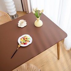 보나라온 방수 식탁 테이블 가죽 커버, 03 브라운, 90 x 150 cm, 1개