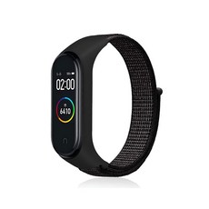 韓國Harpun 小米手環 3 / 4 / 5 相容尼龍回環式錶帶, 單一商品, 霧面黑